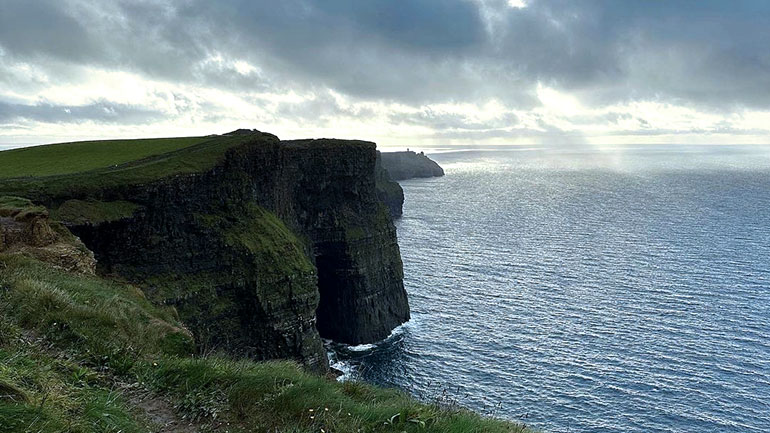 View of the ocean and the coastal cliffs of Ireland