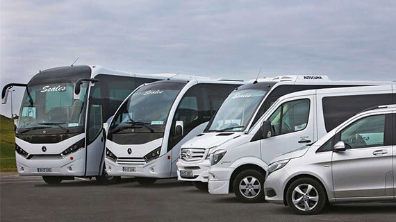 Private transportation fleet of buses and vans